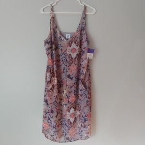 NWT CAbi Gray Printed Fresco Slip Dress #5049